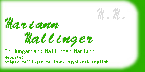 mariann mallinger business card